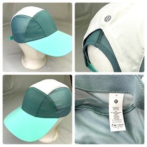 Lululemon Fast Free Run Hat Elite Women's Adjustable Color White Light Blue Teal